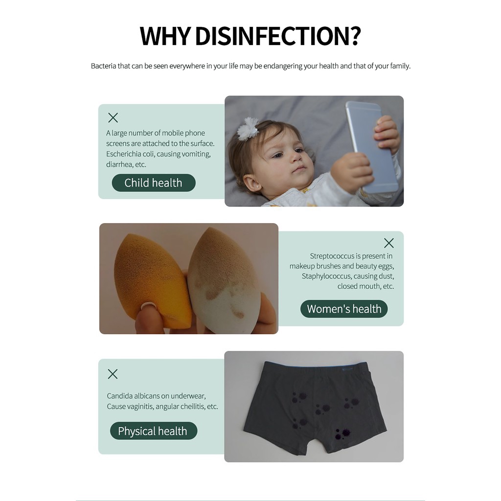 (Hàng Mới Về) Hộp Khử Trùng Không Dây Đa Năng Bằng Tia Uv