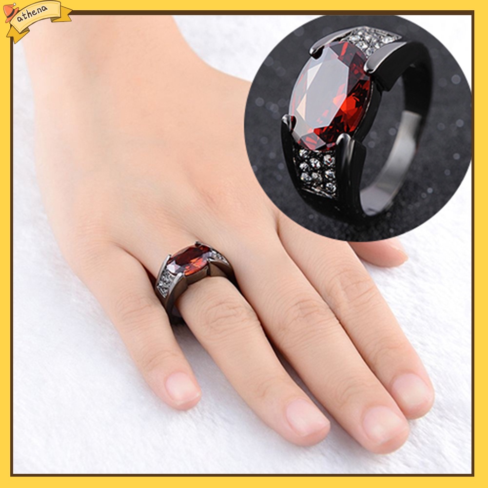 Nhẫn Đính Đá Phong Cách Sang Trọng Thanh Lịch Dành Cho Nam Size 8-12