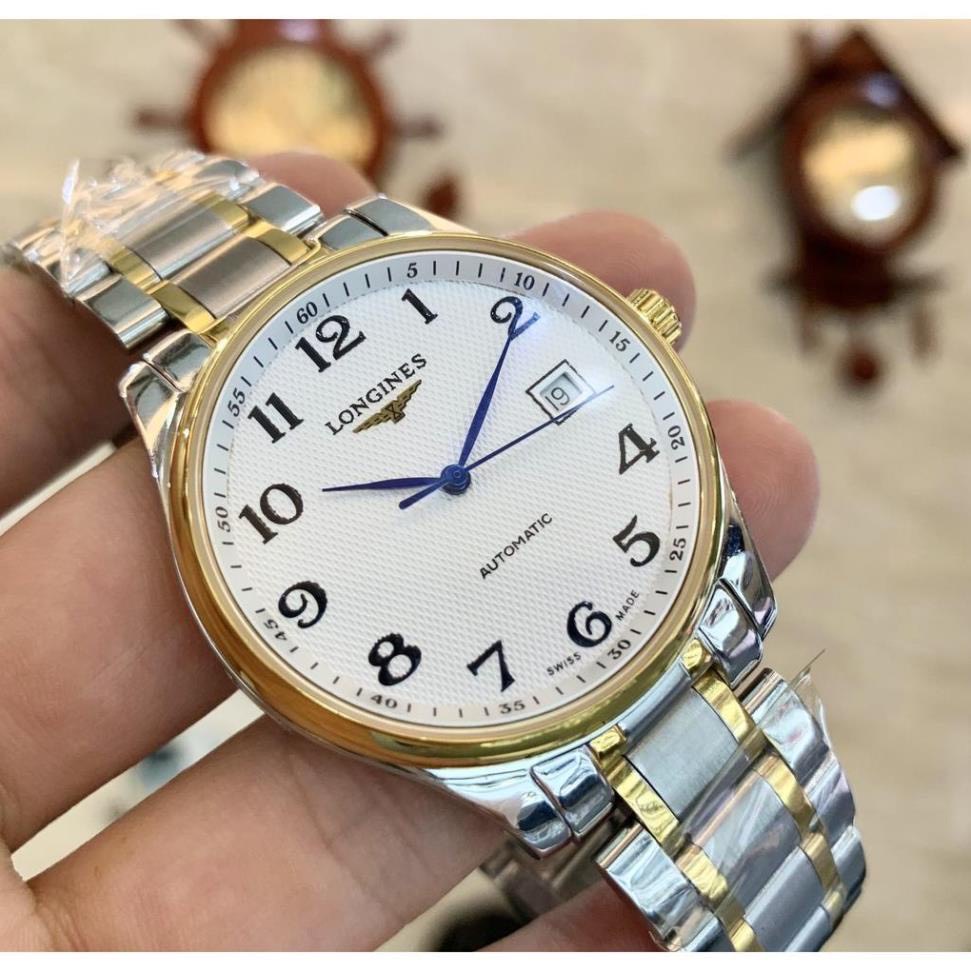 Đồng Hồ Nam longines Sapphire L25184 Máy Cơ Automatic Nhật Mặt Trắng Cọc số