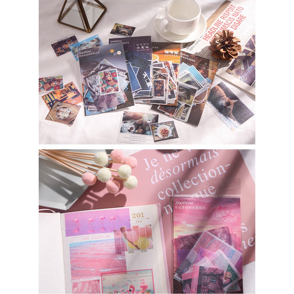 Set 40 washi sticker xì tai instagram trang trí planner, bullet journal STG067