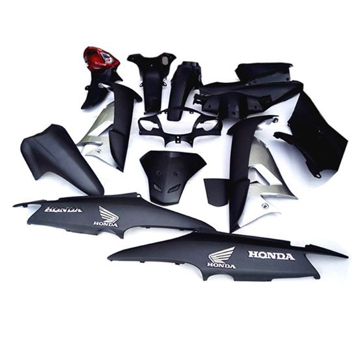 Dàn áo xe Wave RS - wave alpha - wave s100, PHANH CƠ-KHÓA TRÒN nhựa ABS nguyên sinh màu Đen đời 2006-2016