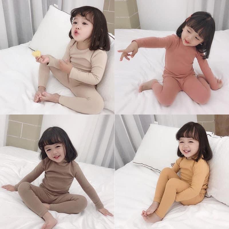 Bộ Dài Tay Chất Liệu Thun Lạnh Minky Mom Co Dãn 4 Chiều Mềm Mại Cho Bé