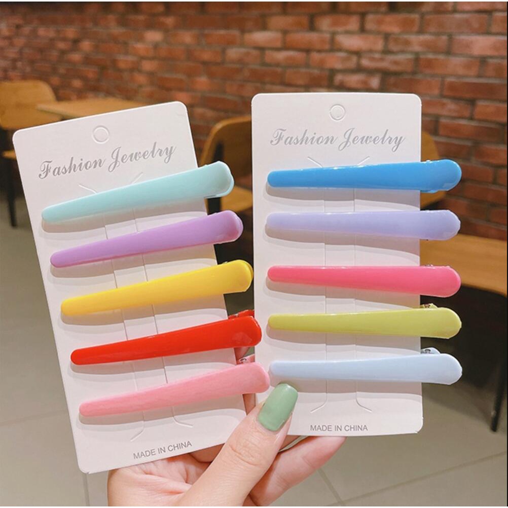 Kẹp Tóc Mỏ Vịt Màu Xanh Dương / Tím Kiểu Nhật Bản Đơn Giản Thời Trang Mùa Hè Mới Cho