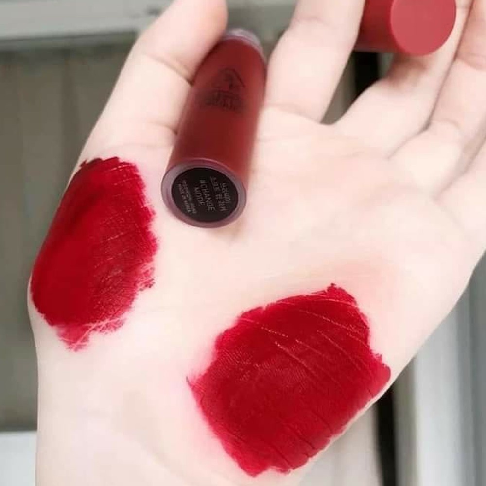 Son kem 3ce soft lip lacquer mã CHANGE MODE màu đỏ lạnh