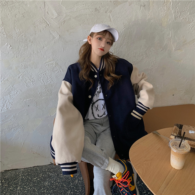 [Áo bomber nữ khoác ngoài kiểu bóng chày] áo bomber nữ from rộng bigsize nỉ kiểu bóng chày thời trang ulzzang hàn quốc | BigBuy360 - bigbuy360.vn