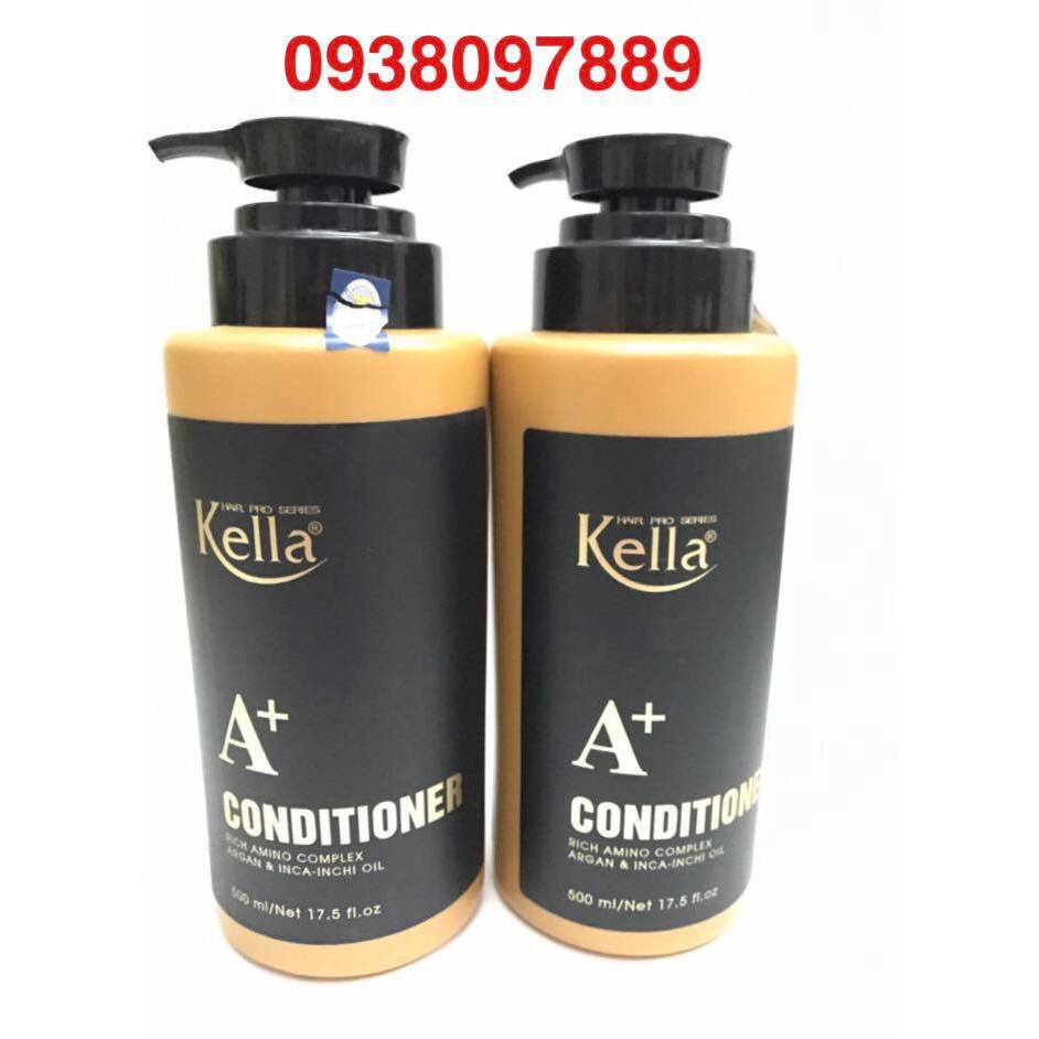 Bộ dầu gội dầu xả phục hồi Kella A+ Premium Inca Inchi 500ml x 2  phục hồi tóc nát ,tái tạo biểu bì tóc khoẻ