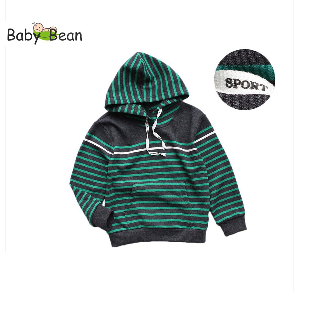 [MÃ RẺ VÔ ĐỊCH] Áo Hoodie Nỉ Tay Dài Dây Rút Phối Túi Bo Lai bé trai BabyBean