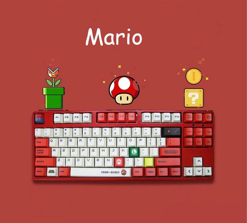 Set 119 Phím Cách PBT Họa Tiết Mario Dễ Thương Cho Bàn Phím Cơ
