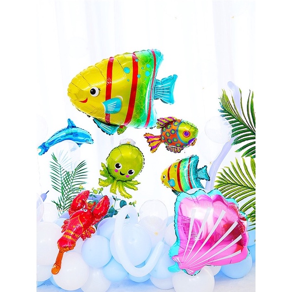 Bóng Trang Trí Các Loại Sinh Vật Biển (Cá, tôm, bạch tuộc, cá baby shark, cá heo)