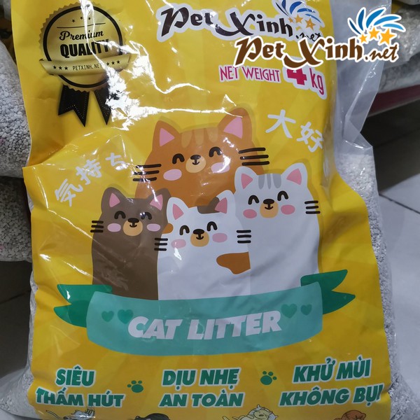 Cát vệ sinh cho mèo cat litter PetXinh siêu thấm hút không bụi 4kg