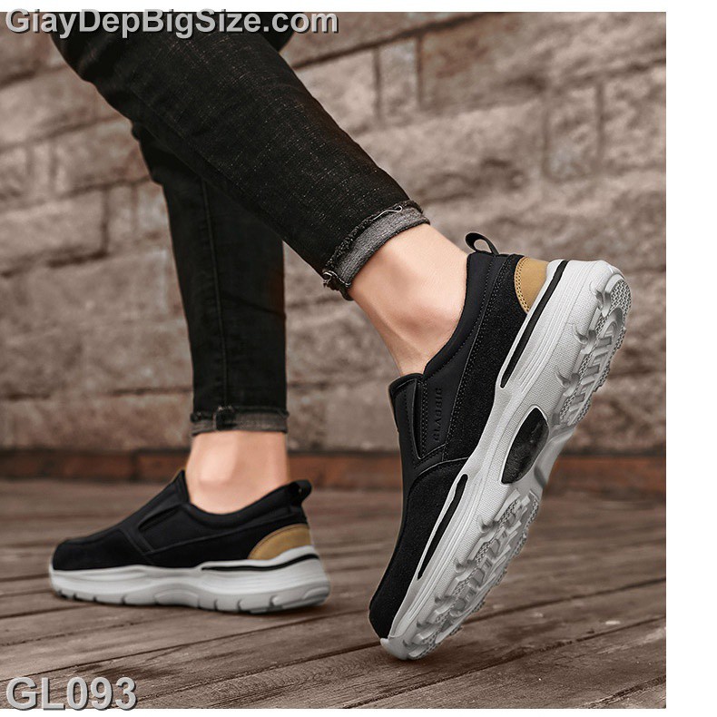 Giày mọi xỏ, giày lười big size cỡ lớn EU:46-48 cho nam chân mập bè u cao