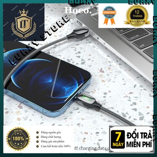 Cáp tự ngắt có đèn báo hoco du05 lightning - chính hãng