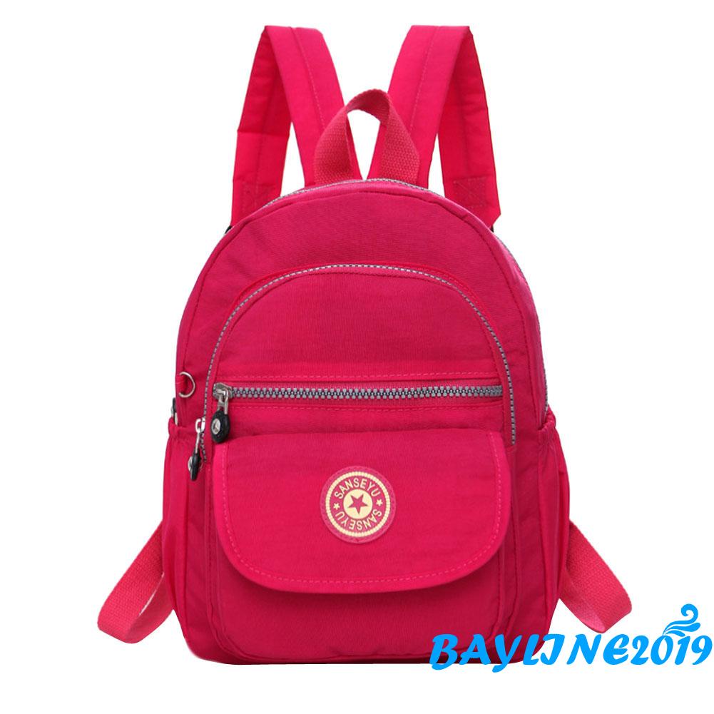 Balo Đeo Vai Nhiều Ngăn Sức Chứa Lớn Màu Trơn Chống Thấm Nước Có Khóa Kéo Cho Nữ