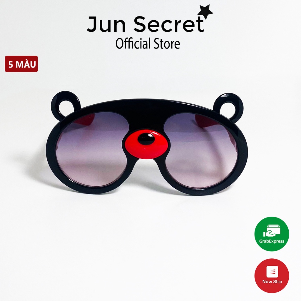 Kính mát trẻ em Jun Secret gọng nhựa, form ôm mặt kiểu kính hình gấu dễ thương dành cho bé trai và bé gái JS61013