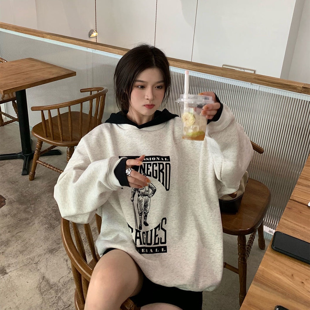 Áo hoodies có nón dài tay màu sắc thời trang nữ