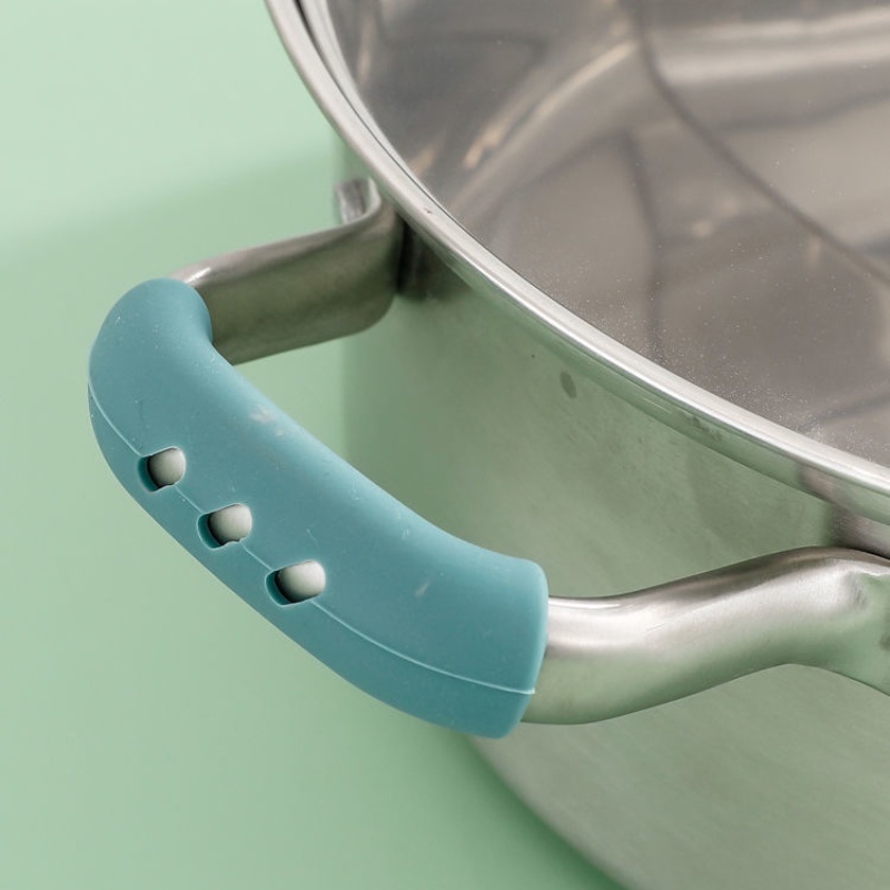 Set 2 Vỏ Bọc Tay Cầm Nồi Hấp Cách Nhiệt Bằng Silicone Tiện Lợi