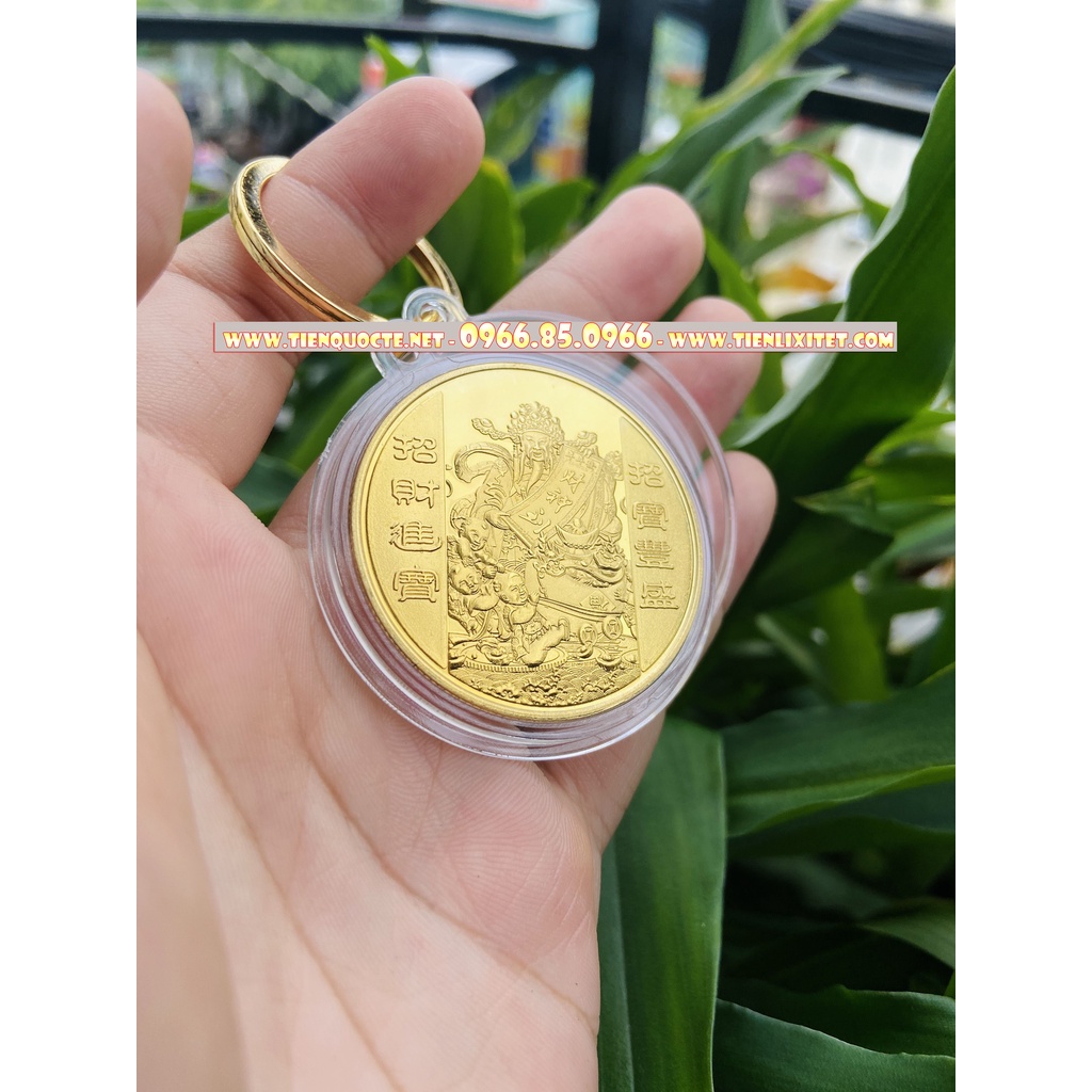 Móc khóa phong thủy - Đồng xu thần tài hút lộc may mắn