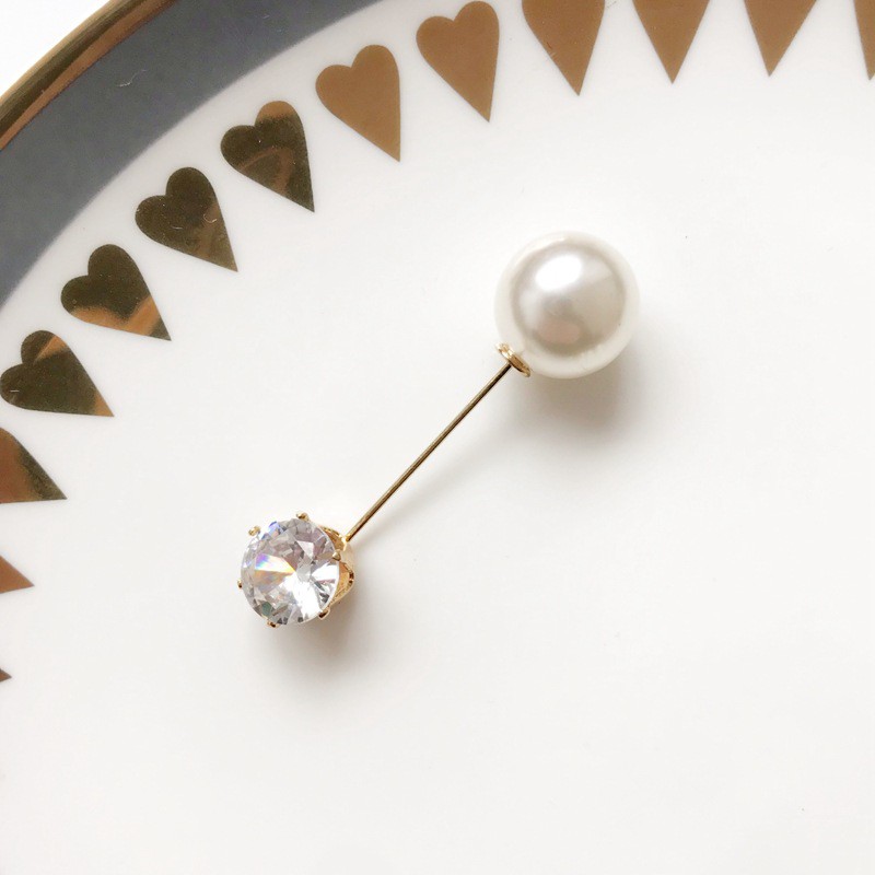 Ghim Cài Áo Hình Chữ Cái Đính Ngọc Trai Nhân Tạo Thời Trang