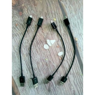Cáp sạc dự phòng 20cm màu đen đầu Micro & Type C