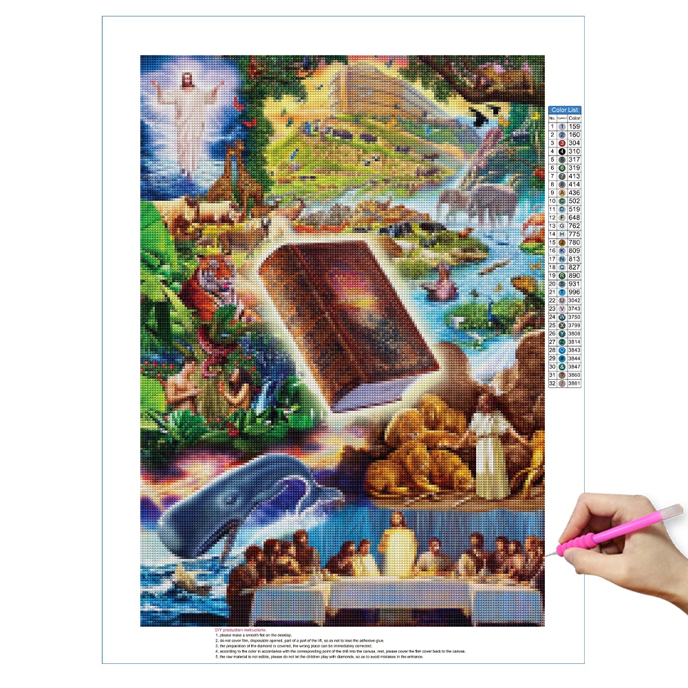 Bộ Tranh Đính Đá 5D Tự Làm Hình Kinh Thánh Cho Người Lớn