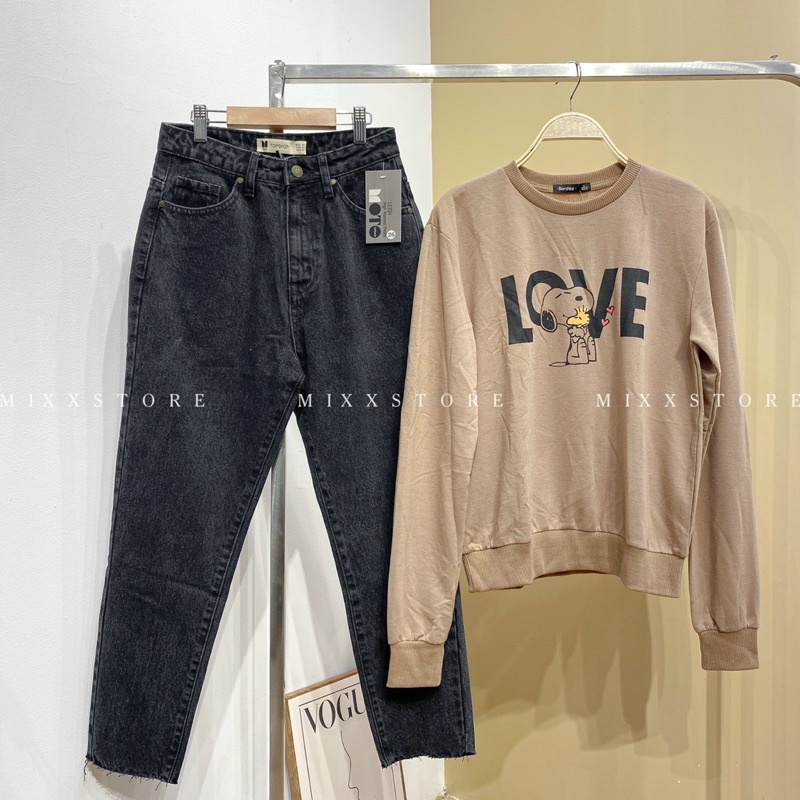 Áo Thun Nữ Tai Dài hodie chất cotton dày vừa mềm mịn phom suông rộng thoải mái phong cách trẻ trung
