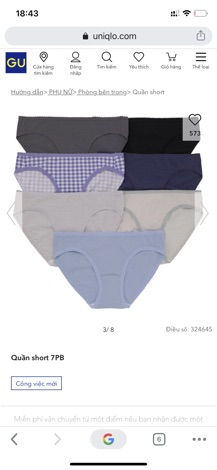 Set 7 quần lót cotton nữ Gu