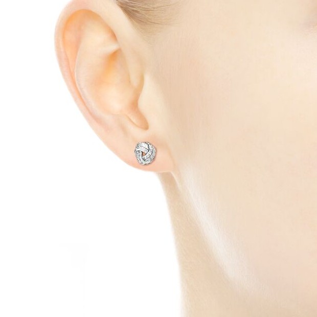 Bông Tai Mạ Bạc 925 Hình Tròn Phong Cách Vintage Độc Đáo