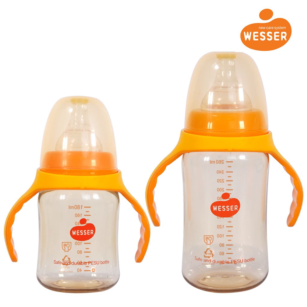 BÌNH SỮA WESSER PESU CỔ RỘNG 180ML/260ML