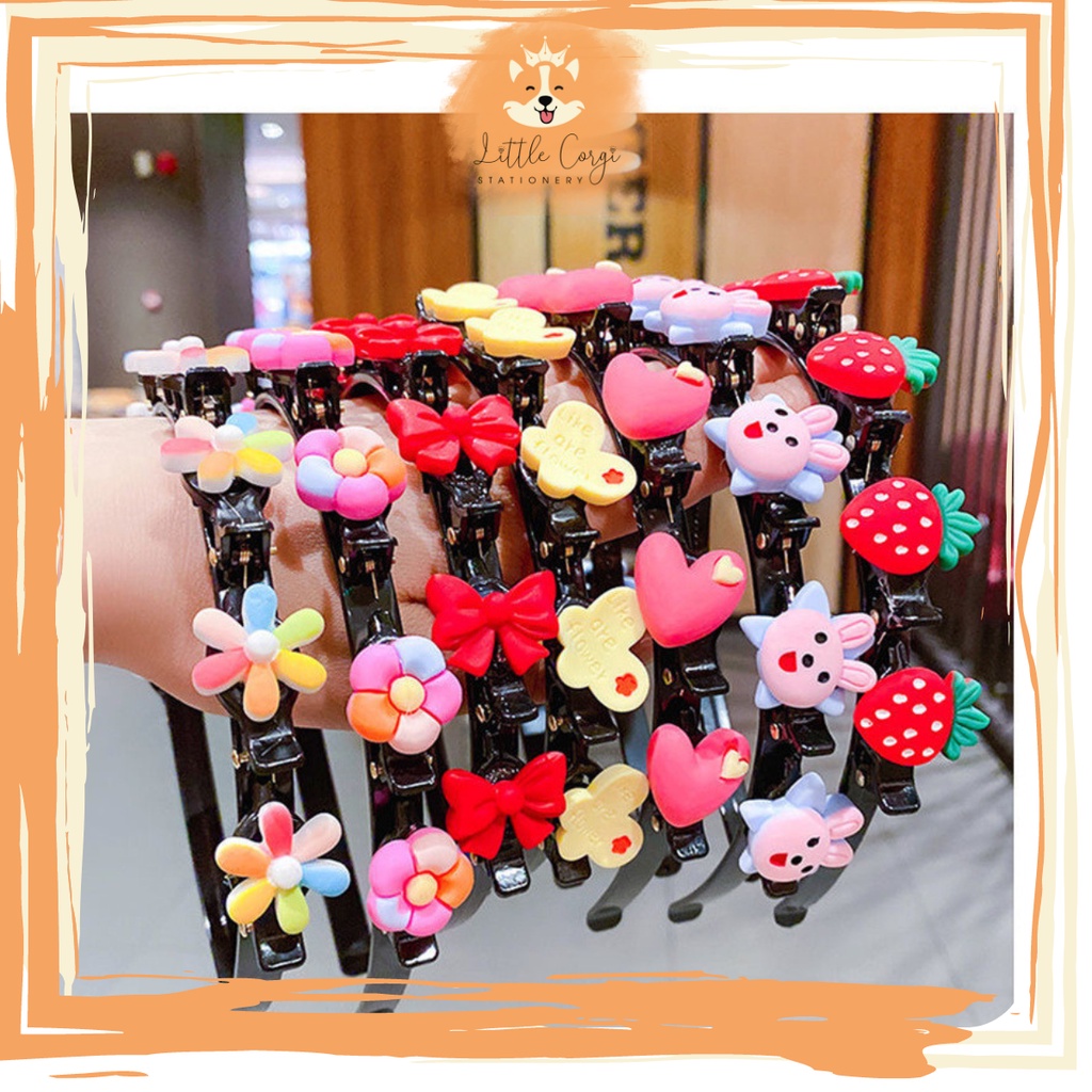 Cài tóc kẹp nhiều mẫu dễ thương cho bé - Bờm cài tóc gắn kẹp mỏ vịt hoạt hình cute