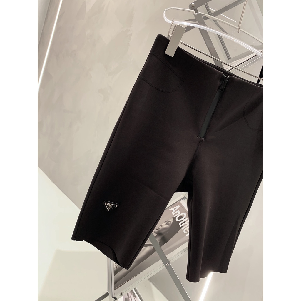 Quần Đạp Xe Lưng Cao Co Giãn Mềm Mại Có Khóa Kéo Cho Nữ