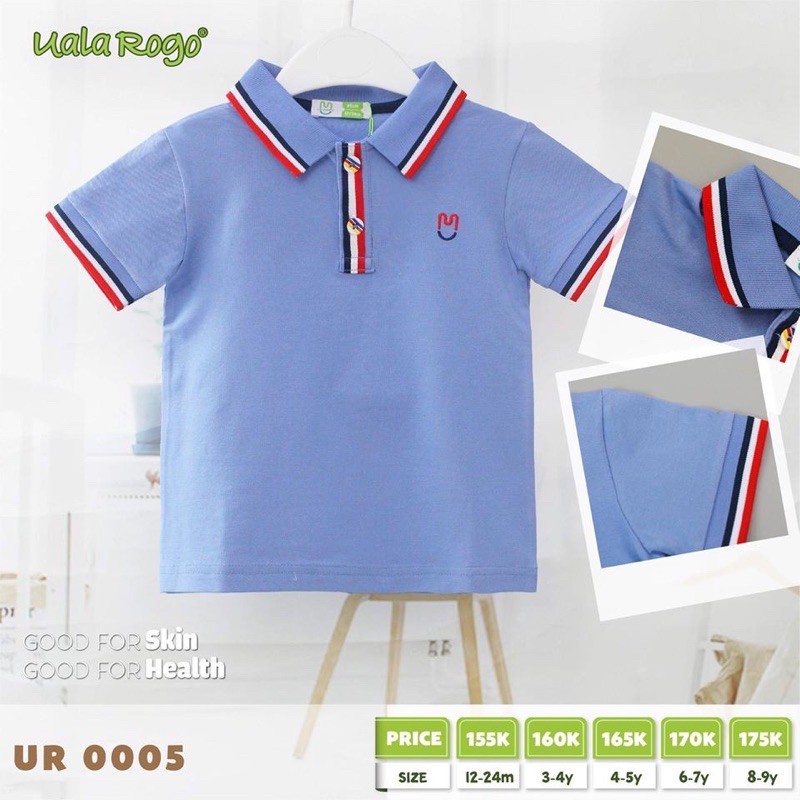 Áo polo bé trai Uala Rogo - Áo phông polo cộc tay 1-9y