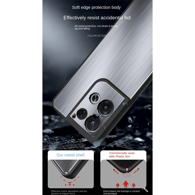 Ốp Điện Thoại Kim Loại Nhám Chống Sốc Thời Trang Cho OPPO Reno8 Pro Reno 8 8Pro 5G