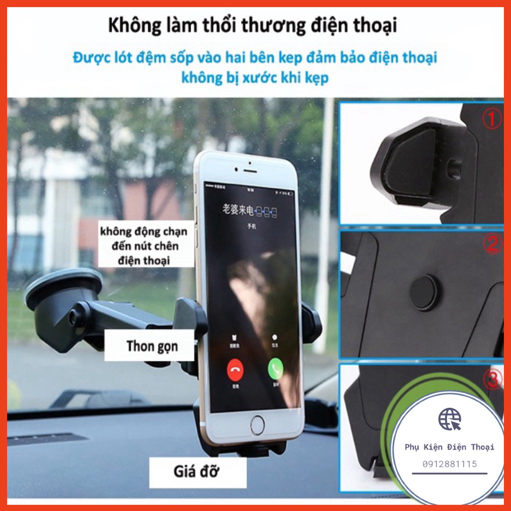 Giá đỡ kẹp điện thoại trên xe hơi xoay 360 độ, ô tô ở mọi vị trí kéo gấp thu gọn ⚡Phụ Kiện Điện Thoại⚡️