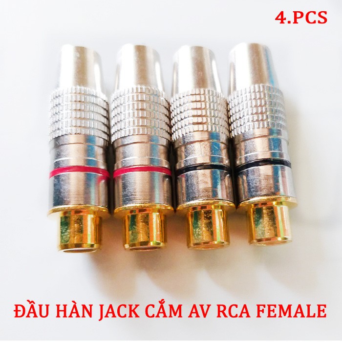 Đầu hàn jack cắm AV/RCA cái female ( bộ 4 chiếc rắc)