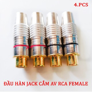 Đầu hàn jack cắm AV/RCA cái female ( Bộ 4 chiếc rắc )