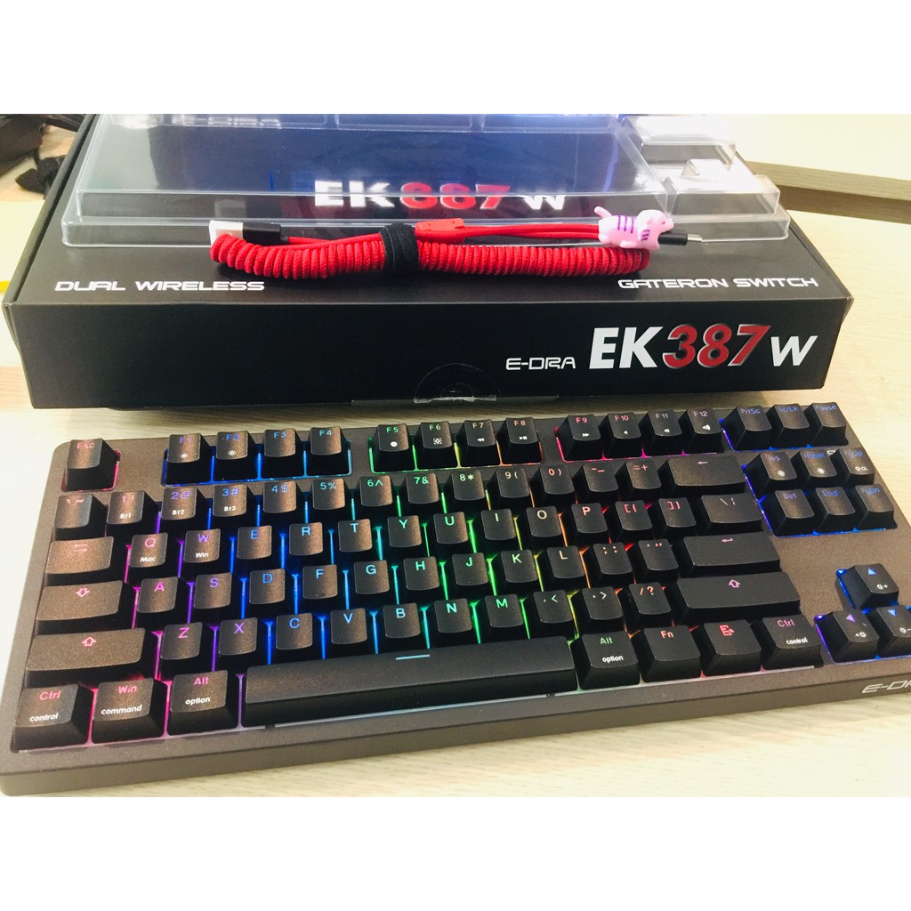 Bàn phím máy tính EDRA EK387W Cơ Đèn Led RGB không dây Chống Nước Game Văn Phòng 87 phím Gateron Switch | BigBuy360 - bigbuy360.vn