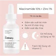 Tinh chất sáng da mờ thâm Niacinamine 10% + ZinC 1% - The Ordinary