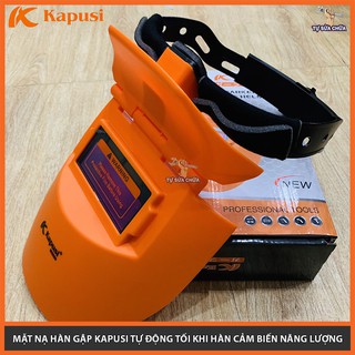 Mặt nạ hàn Kapusi Japan K-2037 kích cỡ 108x50mm - Kính hàn điện tử tự động cảm biến tối khi hàn bảo vệ đôi mắt