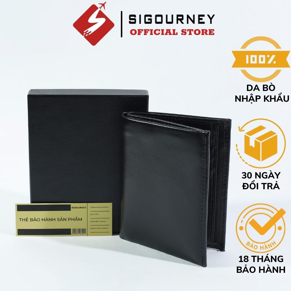Ví nam đẹp da thật cao cấp Sigourney VI-02D dáng đứng