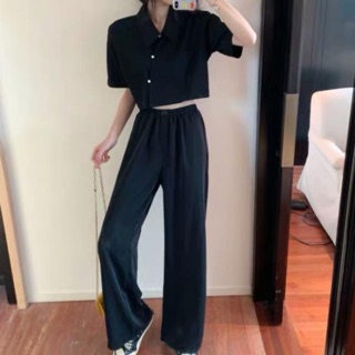 Set Croptop + Quần ống rộng dài (Pass New 100%)