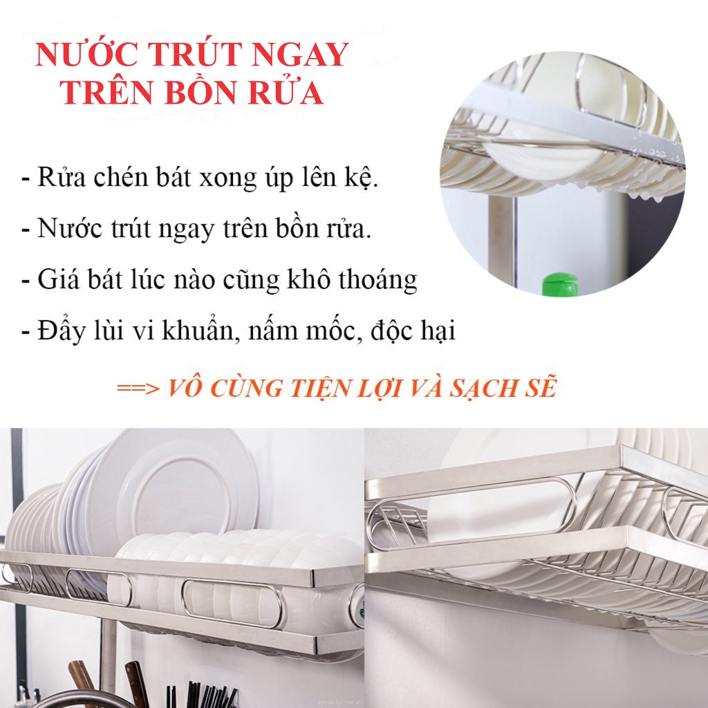 Kệ Chén Đa Năng Foodcom, Kệ Úp Bát Inox Trên Bồn Rửa Thông Minh Tiện Lợi