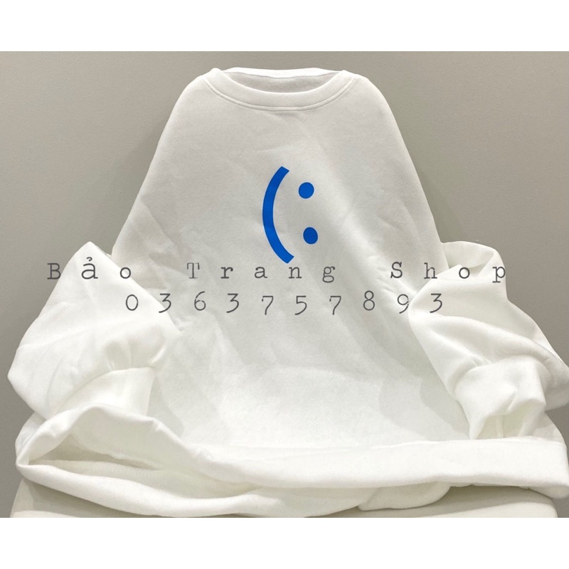Áo Sweater Mặt Cười- Áo Nỉ Cổ Tròn Mặt Cười Dáng Rộng Unisex Nam Nữ