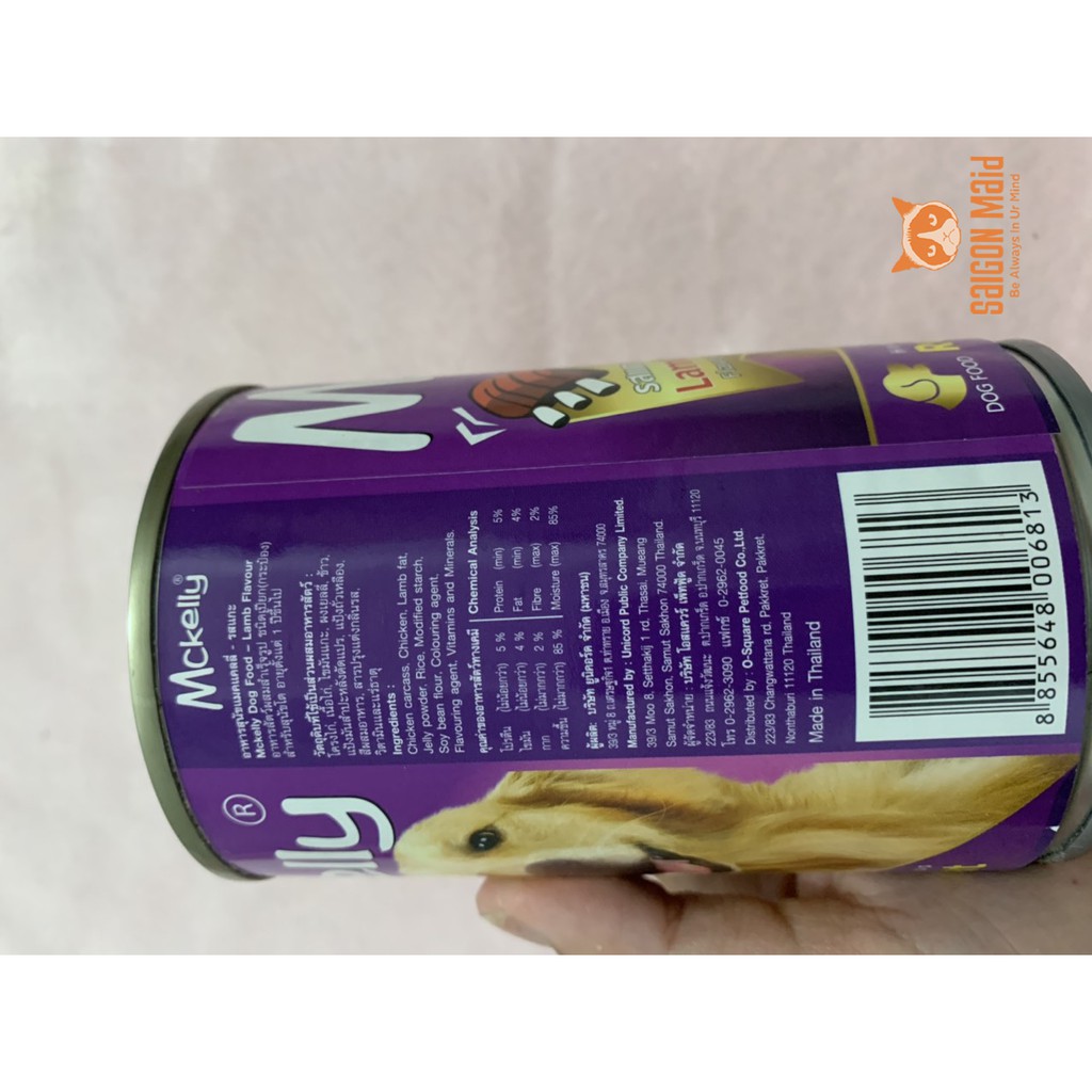 Pate lon cho chó MCKELLY 400gr nhập khẩu Thái Lan hương vị cừu