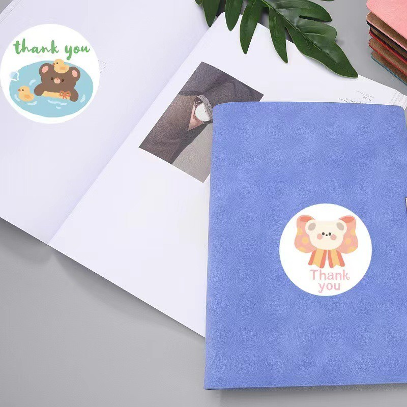 CUỘN 500 TEM DÁN STICKER THANK YOU, NIÊM PHONG QUẦN ÁO, PHỤ KIỆN, HÀNG ĐÓNG GÓI, DECOR, TRANG TRÍ SỔ TAY VPP VINTAGE
