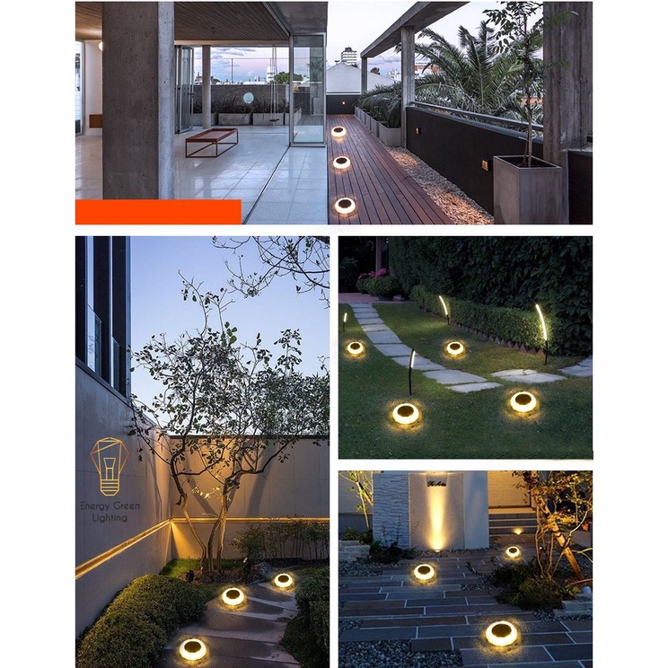 Đèn LED Cắm Cỏ Sân Vườn Tròn Energy Green Lighting MT-11690 - Sử Dụng Năng Lượng Mặt Trời - Chống Nước IP67
