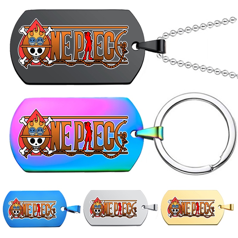 Set 1 Vòng cổ 5 Màu Mặt Kim Loại Hình Logo One Piece Thời Trang
