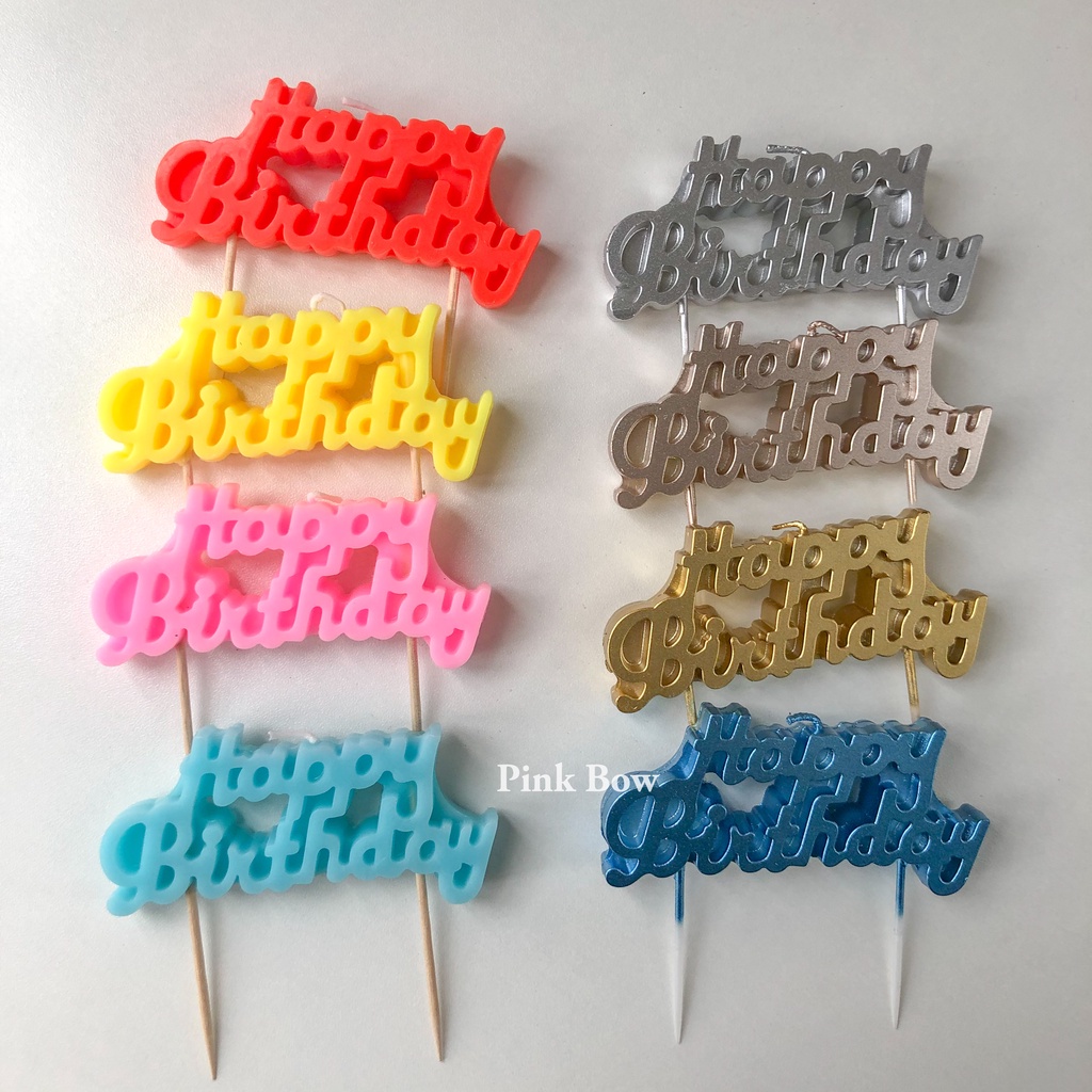 Nến sinh nhật chữ HAPPY BIRTHDAY nối liền đủ màu sắc