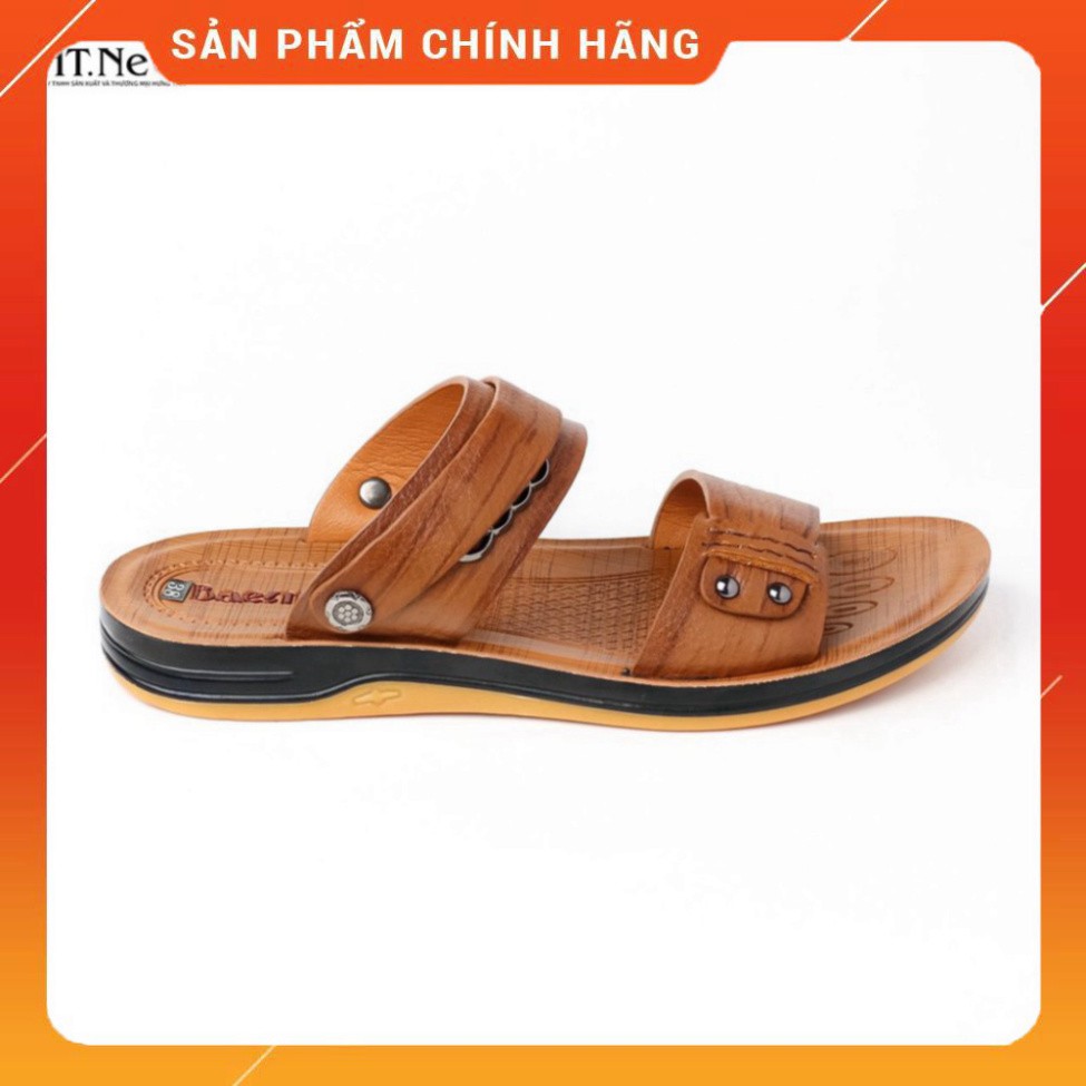 Sandal nam da bò đế kếp-dép da cao cấp HT.NEO- hàng da bò nguyên miếng 100% kết hợp đế kếp cao su siêu bền SD68