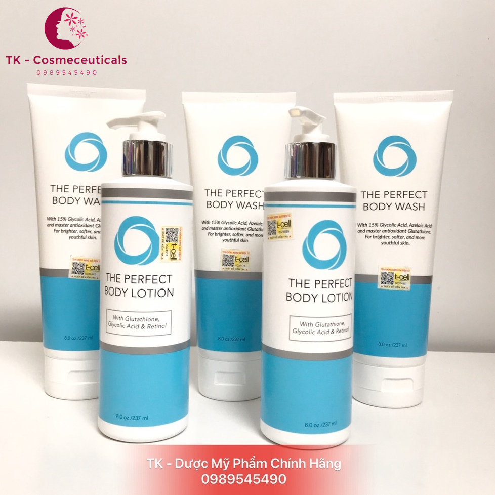 The Perfect Body Lotion / Body Wash Trắng Da Chống Già, Da Mụn, Sừng Nang Lông Hiệu Quả