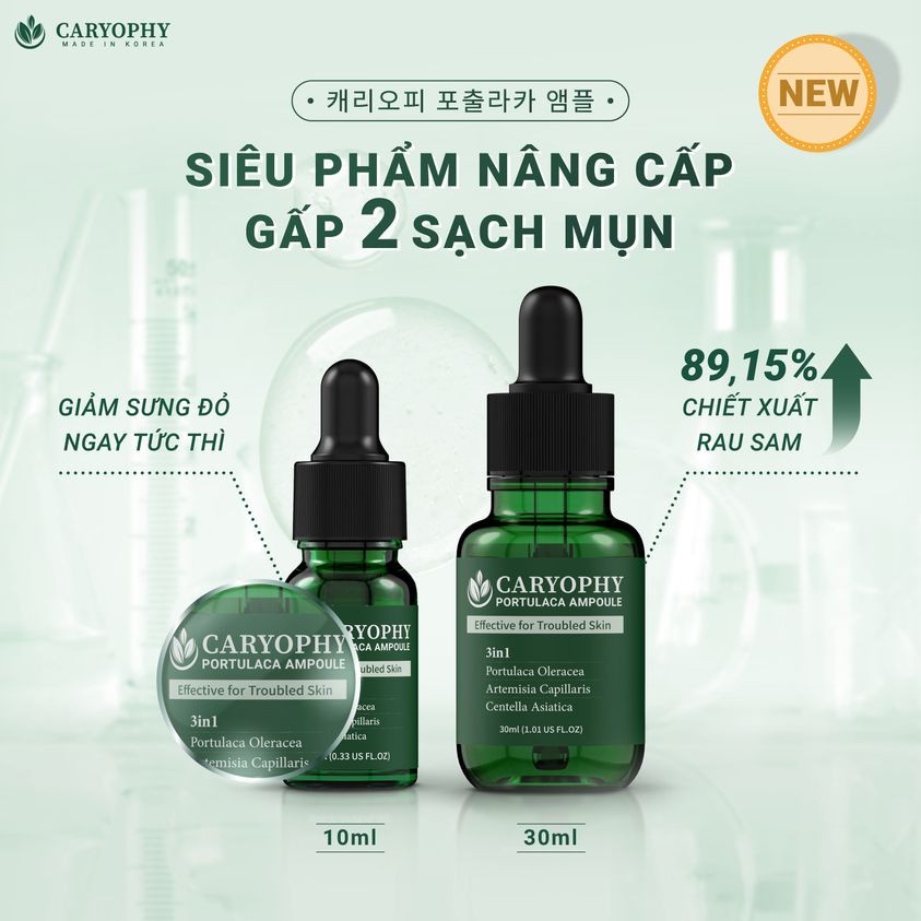 Combo 2 Sản Phẩm Tẩy Tế Bào Chết và Giảm Mụn Thâm Caryophy (Gel tẩy tế bào chết 250ml + Serum 30ml)